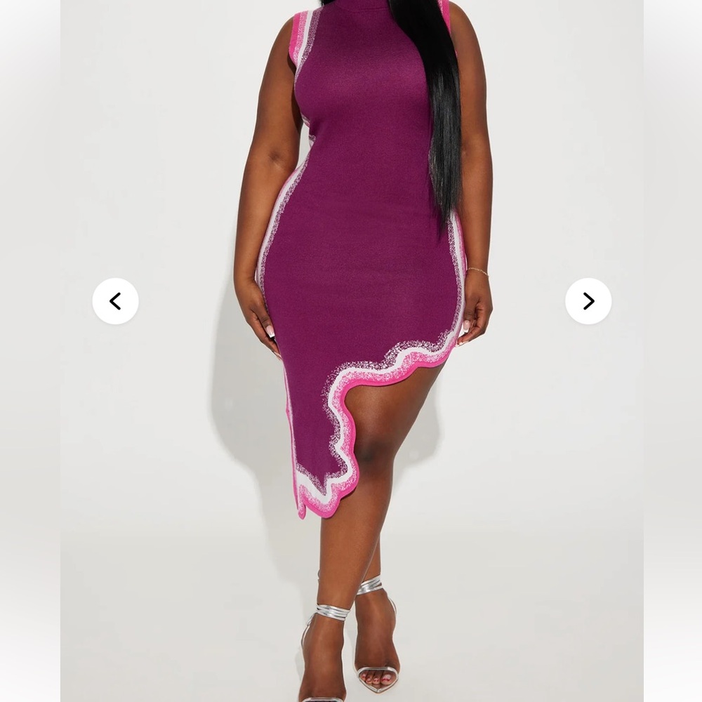 Olivia Sweater Mini Dress - Burgundy/combo